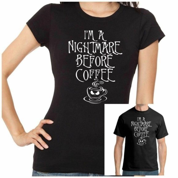 I'M A NIGHTMARE BEFORE COFFEE T-SHIRT - Picture 1 of 3